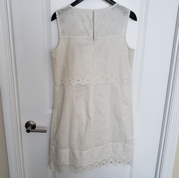 (Tall) NWT J.Crew Ivory Tiered Eyelet Shift Dress - Picture 4 of 8